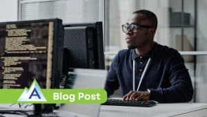 Blog post banner featuring cybersecurity employee