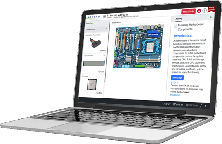 Ascend lab on laptop